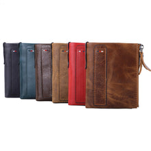 Load image into Gallery viewer, Men Wallets 100% Genuine Cow Leather Short Card Holder Leather