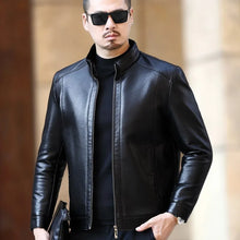 Load image into Gallery viewer, YXL-221 Natural Leather Jacket Men's Stand-up Collar  Business Casual