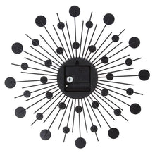 Load image into Gallery viewer, Silver Crystal Beaded Jeweled Round Sunburst Metal Wall Clock