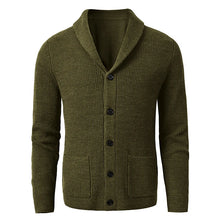 Load image into Gallery viewer, Men's Shawl Collar Cardigan Sweater Slim Fit Cable Knit