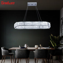 Load image into Gallery viewer, Rings Crystal Chandelier Stainless Steel Led Modern Pendant Light