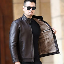 Load image into Gallery viewer, YXL-221 Natural Leather Jacket Men's Stand-up Collar  Business Casual