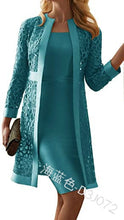 Load image into Gallery viewer, Two Piece Dress Women Long Sleeve Knee Length Jacket