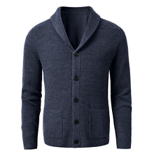 Load image into Gallery viewer, Men's Shawl Collar Cardigan Sweater Slim Fit Cable Knit