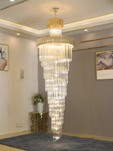 Load image into Gallery viewer, Stair crystal chandelier luxury long chandelier