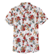 Load image into Gallery viewer, Men's Short Sleeve Floral Shirt Silk Slim Fit Half Sleeve
