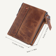 Load image into Gallery viewer, Men Wallets 100% Genuine Cow Leather Short Card Holder Leather