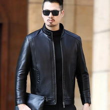Load image into Gallery viewer, YXL-221 Natural Leather Jacket Men's Stand-up Collar  Business Casual