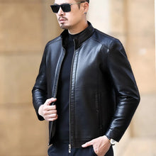 Load image into Gallery viewer, YXL-221 Natural Leather Jacket Men's Stand-up Collar  Business Casual