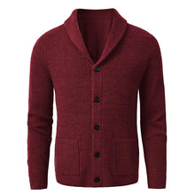 Load image into Gallery viewer, Men's Shawl Collar Cardigan Sweater Slim Fit Cable Knit