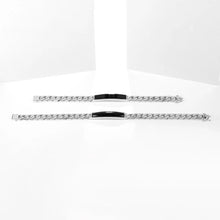 Load image into Gallery viewer, GEM'S BALLET Natural Black Onyx Bracelets for Men 925 Sterling Silver Casual Bar Chain Bracelet Bangle Women Party Jewelry