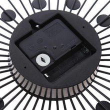 Load image into Gallery viewer, Silver Crystal Beaded Jeweled Round Sunburst Metal Wall Clock