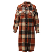 Load image into Gallery viewer, Fall /Autumn Casual Plaid Print Classic Long Trench Coat Chic Female