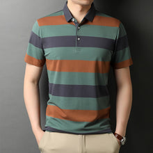 Load image into Gallery viewer, NEW Brand Designer Striped Turn Down Collar Men's Polo Shirt