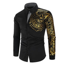 Load image into Gallery viewer, Men's Brand Shirt Men's Gold High Quality Long Sleeve Shirt