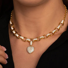 Load image into Gallery viewer, Stone fans Hip Hop Hollow Heart Pendant Necklace