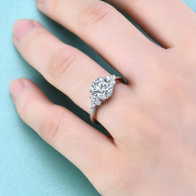 Load image into Gallery viewer, Women's BALLET Moissanite Rings 2.0ct 8mm Round Cut Colorless Nadia