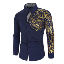 Load image into Gallery viewer, Men's Brand Shirt Men's Gold High Quality Long Sleeve Shirt