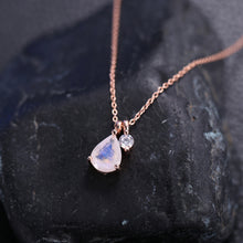 Load image into Gallery viewer, BALLET Rainbow Moonstone Necklace in 925 Sterling Silver