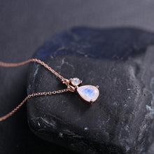 Load image into Gallery viewer, BALLET Rainbow Moonstone Necklace in 925 Sterling Silver