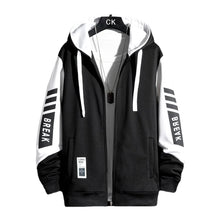 Load image into Gallery viewer, Splicing Zipper Coat Casual Fashion Hooded Jacket New Oversized Men's Designer Clothes