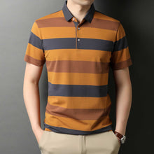 Load image into Gallery viewer, NEW Brand Designer Striped Turn Down Collar Men's Polo Shirt