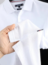 Load image into Gallery viewer, POLO shirt men's lapel new fashion embroidered hem slit short sleeve T-shirt