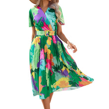 Load image into Gallery viewer, Floral Women Dress Loose Midi Dress Female Elegant Dresses