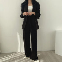Load image into Gallery viewer, Women Office White Pink Suit Two-Piece Pantsuit Elegant Blazer