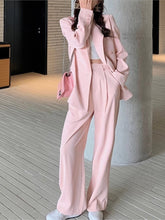 Load image into Gallery viewer, Women Office White Pink Suit Two-Piece Pantsuit Elegant Blazer