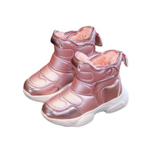 Load image into Gallery viewer, Snow Boots for Girls PU Leather Waterproof Thickening Plush Warm Cotton Shoes