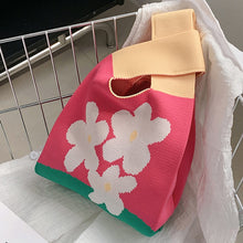 Load image into Gallery viewer, Women Handbag Knitting Floral Knot Small Hand Bags