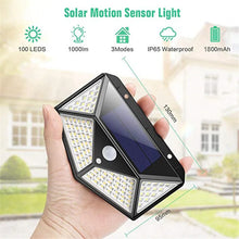 Load image into Gallery viewer, 100 LED Solar Wall Lights Outdoor Solar Lamp Waterproof Motion Sensor