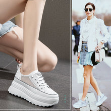Load image into Gallery viewer, Fujin 5.5cm Genuine Leather Shoes Chunky Sneaker White Casual Shoes