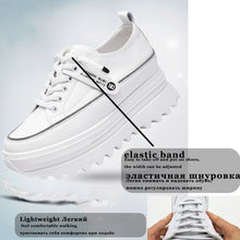 Load image into Gallery viewer, Fujin 5.5cm Genuine Leather Shoes Chunky Sneaker White Casual Shoes