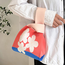 Load image into Gallery viewer, Women Handbag Knitting Floral Knot Small Hand Bags