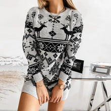 Load image into Gallery viewer, Christmas Sweater Dress for Women Winter Round Neck