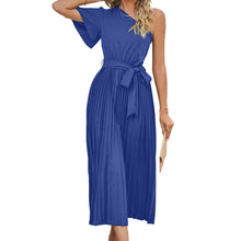 Load image into Gallery viewer, Fashion Ladies Short Sleeve Ruffle V-Neck Lace-up Dress