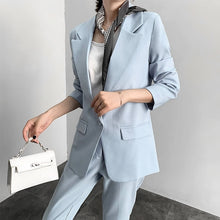 Load image into Gallery viewer, Women Office White Pink Suit Two-Piece Pantsuit Elegant Blazer