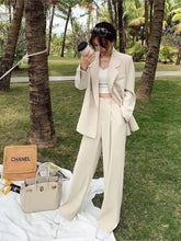 Load image into Gallery viewer, Women Office White Pink Suit Two-Piece Pantsuit Elegant Blazer