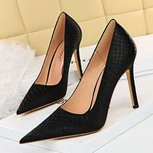 Load image into Gallery viewer, Women 10.5cm High Heels Silk Pumps Wedding Bridal Green Stiletto