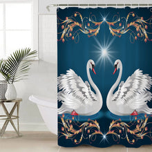 Load image into Gallery viewer, Animal Swan Shower Curtain Sets Non-Slip Rugs Toilet Lid Cover