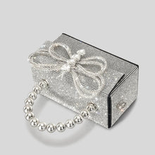 Load image into Gallery viewer, Fashion Diamonds Bow Box Evening Bag Designer Rhinestone Beading Women Handbags