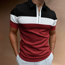 Load image into Gallery viewer, Men's Clothing Polyester High Quality, Men's Polo Shirts Color Block Short Sleeve
