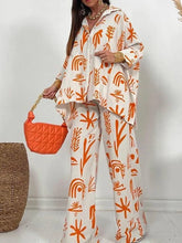 Load image into Gallery viewer, Wide Leg Pants Two Piece Sets Outfits Women's Spring Long Sleeve Button Down Shirt Suit