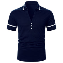 Load image into Gallery viewer, Men's Striped Turn-down Shirt Short  Sleeve Regular Fit