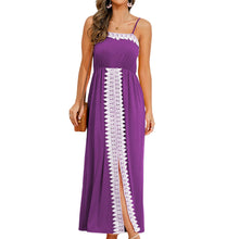 Load image into Gallery viewer, Women Spaghetti Strap Dress Lace Up Front Split