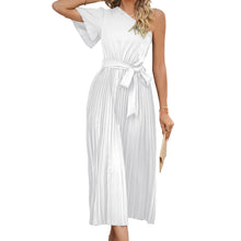 Load image into Gallery viewer, Fashion Ladies Short Sleeve Ruffle V-Neck Lace-up Dress