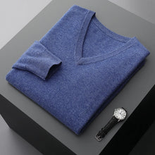 Load image into Gallery viewer, New Men's V-Neck Cashmere Loose Thickened Solid Color Wool Knitted Bottoming Shirt