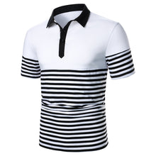 Load image into Gallery viewer, Men's Striped Turn-down Shirt Short  Sleeve Regular Fit
